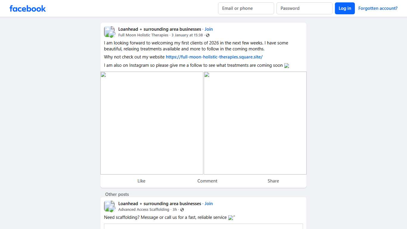 Loanhead + surrounding area businesses I am looking forward to welcoming my first clients of 2026 in the next few weeks Facebook